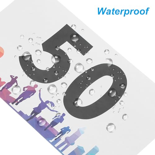 PATIKIL Tearproof Running Bib Numbers, Waterproof Race Competitor Numbers - size: 7x4 Inch, style: 1-50