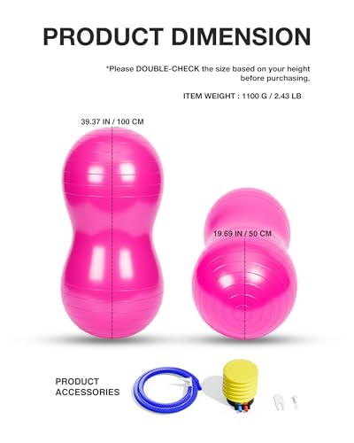 Extra Large Peanut Ball - 39.37"x19.67" - color: pink