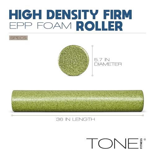 TONE Fitness Firm High-Density Foam Roller for Exercise, Massage & Recovery - color: Blue, size: 36 Inch