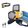 Cap Lights Clip on Hat Rechargeable LED Headlamp, Motion Sensor, Zoomable COB Flood & Spotlight, IPX4 Waterproof, Digital Battery Indicator, Hands Free Flashlight for Outdoor Use