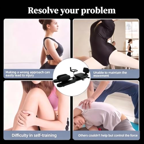 Adjustable Leg Split Machine for Hamstring & Hip Flexor, Stretching Tools for Dance and Gymnastics, Inner Thigh Trainer with Steel Frame, Black