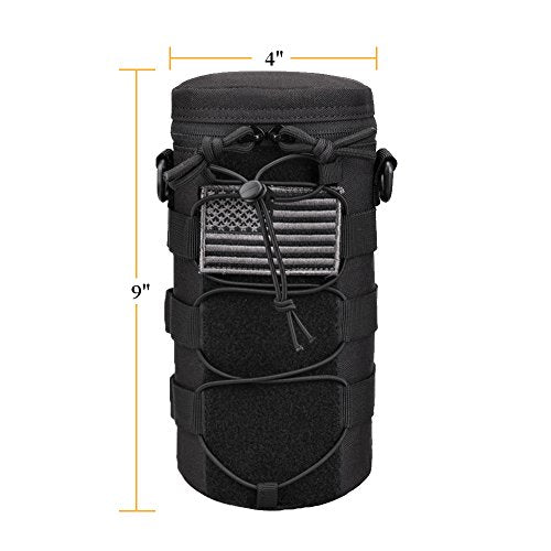 Water Bottle Pouch Molle Tactical Holder Storage Bag for 32oz Carrier - color: Black