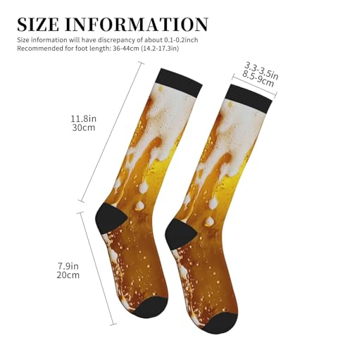 Compression Socks Knee High Support Socks Women Circulation Stockings for Athletic Running Cycling Flying - color: Beer