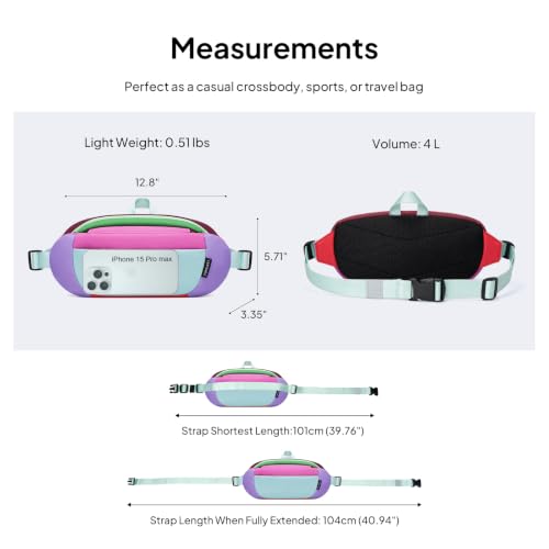 TOPEAST Waist Pack Large Capacity Fanny Pack with Water Bottle Pocket - color: Multicolor
