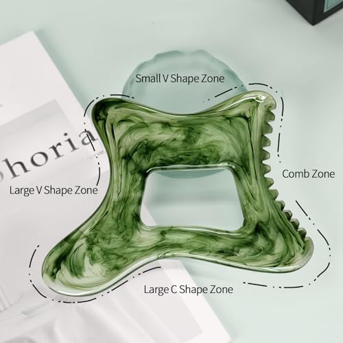 Body Gua Sha Tool Large Gua Sha Body Tool Cellulite Massage Tool (Resin) - color: Ink Green