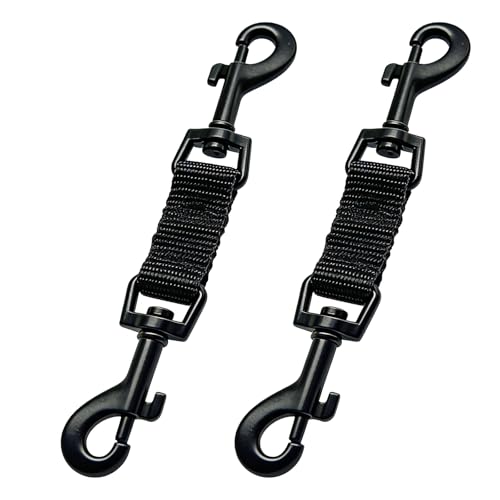 Mini Dog Collar Safety Backup Clip, Black - color: Black, size: Mini(5.3 in fixed length x 0.4 in width)
