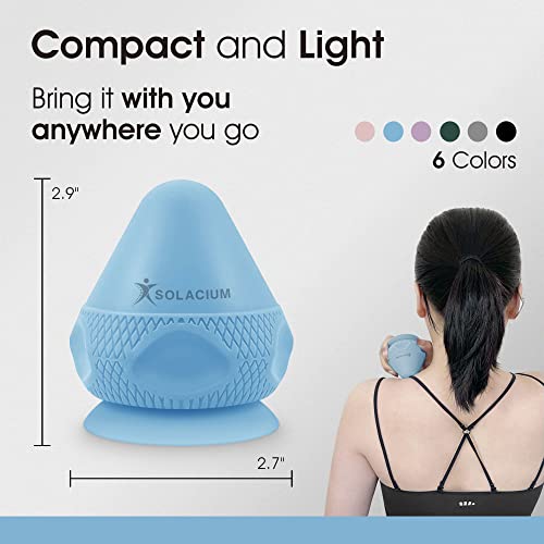 Solacium Mountable Massage Therapy Tool - Multi-Surface Suction Cup Wall Massage Tool for Sore Muscles, Myofascial Release, Stress Relief, Trigger Point and Deep Tissue Massage (Light Blue) - color: Light Blue