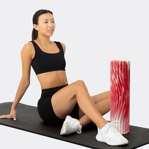Oceanfoam Tidal Roller - Massage Foam Roller for Exercise (Red Marbled) - color: Red Marbled