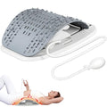 Back Stretcher for Lower Back, Pneumatic Adjustable Lumbar Support Board with 10 Magnets and 90 Massage Points, Daily Back Stretching Device for Home, Office, Yoga and Travel - color: Grey