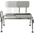DMI Tub Transfer Bench and Shower Chair with Non Slip Aluminum Body, FSA Eligible, Adjustable Seat Height and Cut Out Access, Holds Weight up to 400 Lbs, Bath and Shower Safety, Transfer Bench - style: Standard Sliding