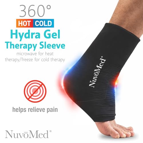 NuvoMed Reusable Hot & Cold Gel Pack Wrap – Flexible Hydra-Gel Compress, Microwave & Freezer Safe, 360° Coverage for Knee, Elbow, Ankle, Wrist & Calf (Extra Large) - size: Extra Large