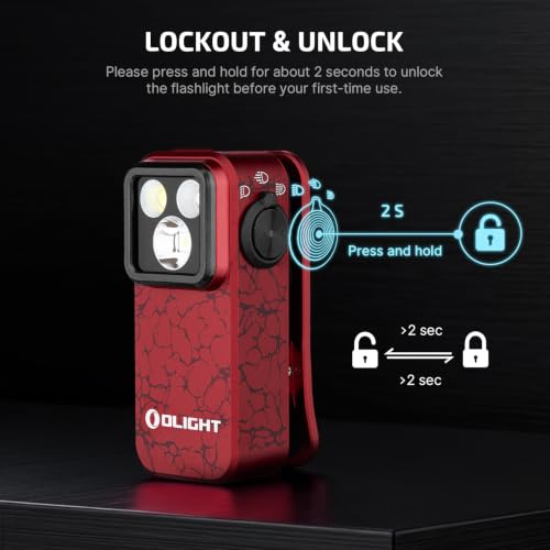 OLIGHT Oclip Pro Rechargeable EDC Clip-on Flashlight, Crackle Red - color: Crackle Red