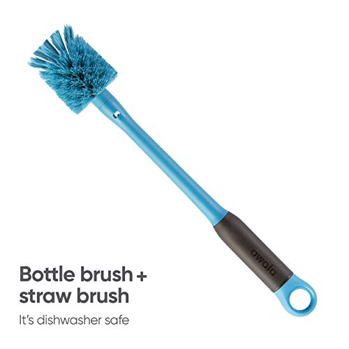 Owala 2-in-1 Water Bottle Brush Cleaner and Water Bottle Straw Cleaner Brush, Water Bottle Brush with Removable Head and Twist n� Hide Straw Brush, Smokey Blue - size: One Size