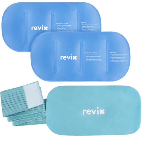 REVIX Large Cold Packs for Injuries, Hot & Cold Compress with 2 Gel Packs - color: Blue, size: Large 12 x 6 Inch