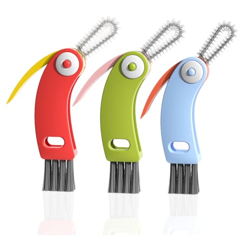 3 in 1 Cup Lid Gap Cleaning Brush Set, 3PCS Multifunctional Bottle Cleaner Bottle Cleaning Brush for Bottle Gaps Home Kitchen Cleaning Tools - color: 3 Colors