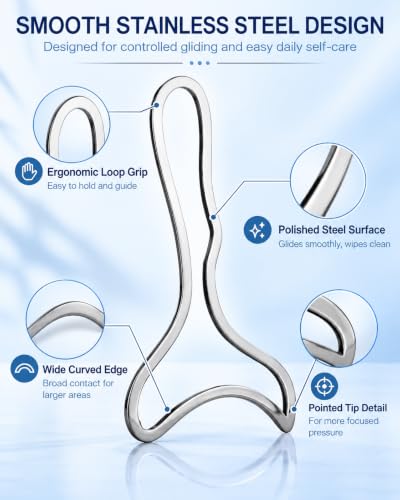 ONUEMP Ice Gua Sha Body Sculpting Paddle Stainless Steel Muscle Scraper - size: Paddle