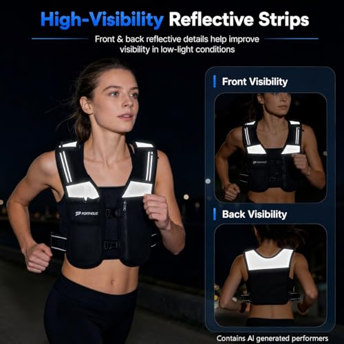 Running Vest for Women Men with 500ml Water Bottle |Adjustable Hydration Vest with Water Bladder |Reflective |Lightweight |Muti-Pockets - color: Black (500ml Water Bottle)