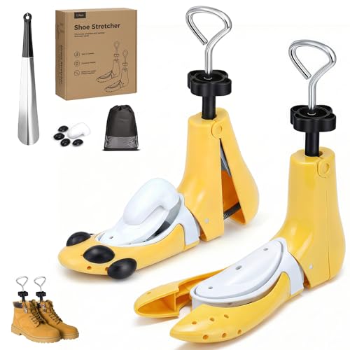 2 Piece Shoe Stretcher Boot Stretcher for Men & Women, 3-Way Shoe Widener - color: Yellow, size: Men 6.5-8.5,Women 8-10