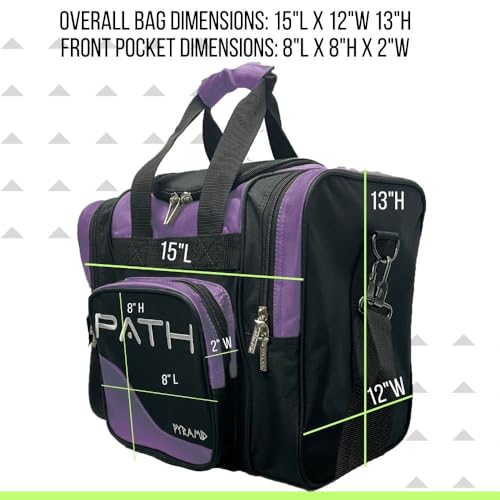 Pyramid Path Pro Deluxe Single Bowling Ball Tote - Holds One Ball, One Pair Shoes Up to Mens 15 - color: 1-Purple
