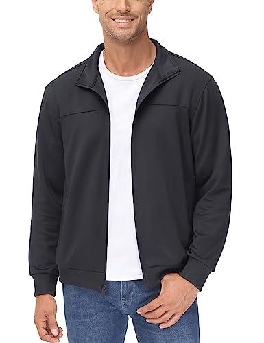 MAGCOMSEN Men's Track Jackets Lightweight Full-Zip Casual - color: Black, size: Small