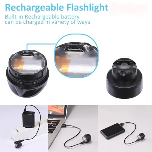 2 Pcs Rechargable Clip on Clog Headlights Lights Flashlights for Shoe,Waterproof Hands Free Flashlights with 3 Light Modes,Clip on Shoe Light Attachment Charm, Accessories for Camping,Cycling,Walking - color: -Black