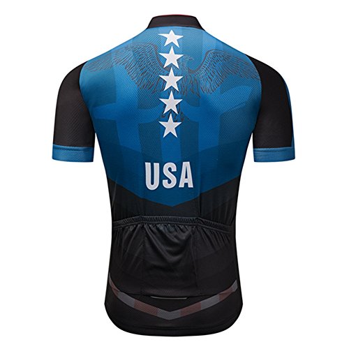 Men's USA Cycling Jersey Short Sleeve Biking Shirts Breathable with Pockets - color: Cycling, size: X-Large