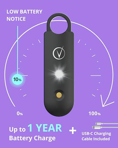 Vantamo Personal Alarm for Self Defense with Low Battery Notice, Strobe Light & Extra Loud 130 dB Double Speakers Safety Keychain Set for Women, Rechargeable Panic Button for Womens Self Defense - color: Charcoal