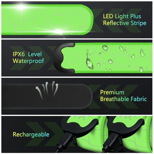 Running Lights for Runners，Running Light Reflective Gear, 2 Count
