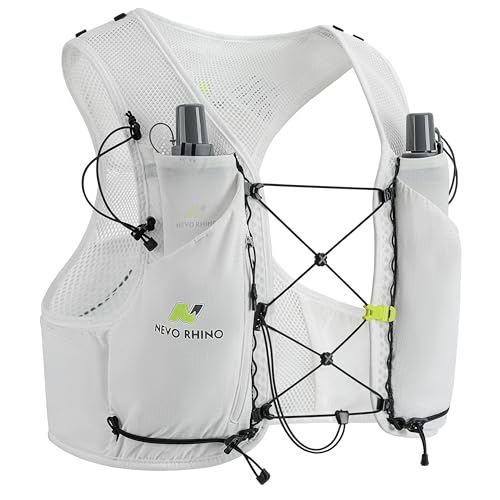 N NEVO RHINO Running Hydration Vest with 2 TPU 250ml Soft Flasks - color: White, size: X-Large