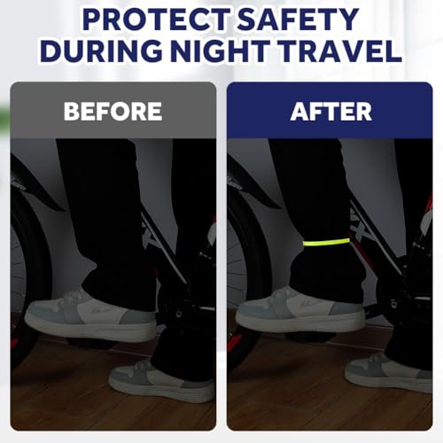 flintronic 4 Pieces Cycling Pants Clips, ABS Reflective Bicycle Pants Clips, Elastic Trouser Clips for Night Running, Biking and Motorcycle Riding