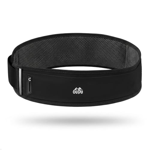 Simptech 360° Ultra-Thin Running Belt Bag- Honeycomb Breathable Fanny Pack for Men Women, Lightweight 98g Fitness Waist Phone Holder Pouch for Hiking Cycling Travel Jogging Workout (New Black)