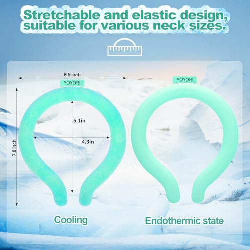 Neck Cooling Tube Wraps, Reusable Ice Ring Neck Cooler for Hot Weather - color: Green*2