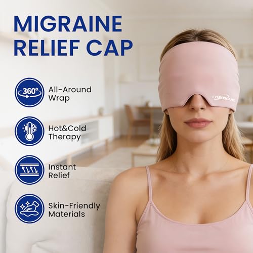 Migraine Relief Cap, Reusable Cold Compress Headband,1pcs - color: Pink