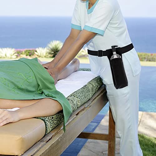 Massage Oil Holster, Adjustable and Durable Massage Holster, Bag only, Bottle not Included - color: Black