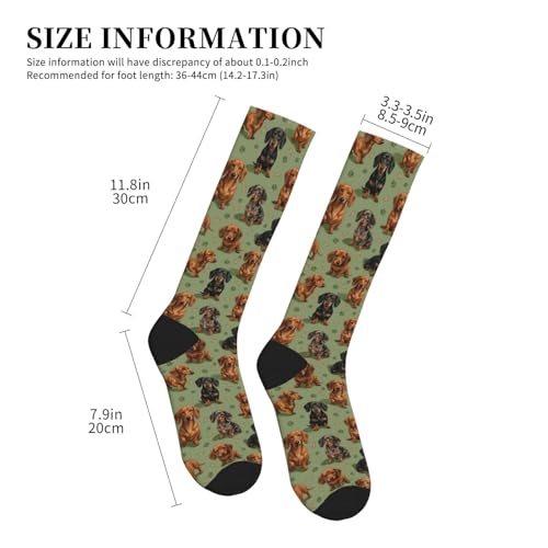 Cute Dog Compression Socks Women Men, Dog Lover Gift - color: Dachshund