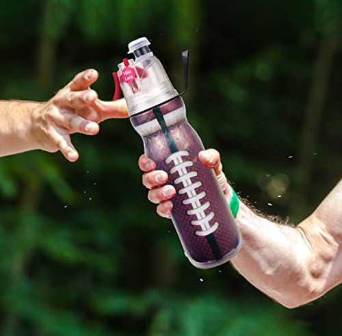 Sports Squeeze Rugby Water Bottles, 2-in-1 Mist And Sip Function BPA-Free - Help You Cool Down Quickly & Quench Thirst, Kids Water Bottle School for Gym Cycling Running Climbing Hiking (Rugby) - color: Rugby