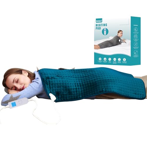 Ruqiji 17''x33'' XXXL King Size Heating Pad with 10 Temperature Settings, Pain Relief for Back/Neck/Shoulders/Menstrual Pain/Leg Cramp(Dark Teal) - color: Dark Teal
