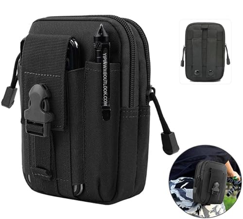 Belt Pouch, Tactical Molle Phone Pouch EDC Utility Pouches Waist Bag Packs, Small Cell Phone Holster Gear Tool Gadget Pocket for Men Running - color: Orange