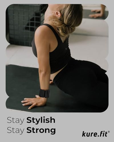 Pilates Wrist & Ankle Weights | Adjustable Weighted Bangles | 1/2/3LB Each - color: Black, size: 2 LB