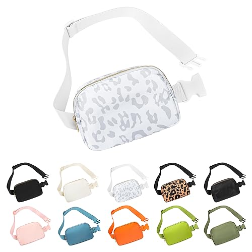 Waist Belt Bag Fashion Fanny Women and Men Gift Waist Pack With Adjustable Strap For Travel Running Hiking Walking Leopard White - color: Leopard White Fanny Pack