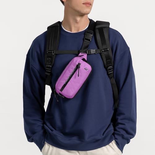 tomtoc 1.5L X-Pac Sling Bag with RFID Blocking Crossbody Pack for Men Women - color: X-Pac Purple, size: 1.5L