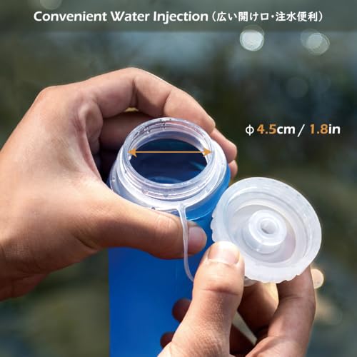 TRIWONDER Collapsible Flask Soft Folding Water Bottles - Large Mouth for Easy Filling - BPA-Free Hydration Bottle Ideal for Running Hiking Cycling Climbing (02# 500ml - Pack of 2) - color: 500ml/16.9oz - Wide Mouth Cap - Pack of 2