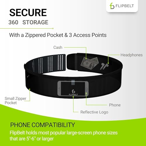 FlipBelt Air Adjustable - Black - XSM - color: Jet Black, size: Medium to X-Large