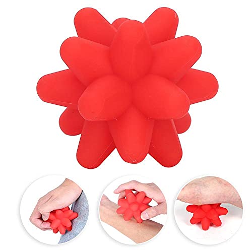 Massage Ball Silicone,Spiky Massage Ball for Trigger Point Massage, Deep Tissue Tai Chi Ball for Myofascial Release Acupoint Stimulation Exercise Recovery(Red)