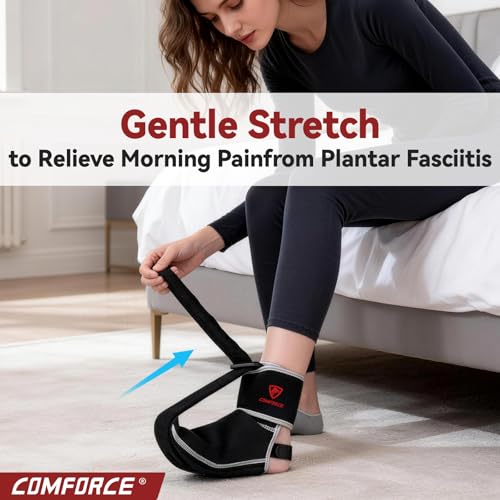 Plantar Fasciitis Night Splint Sock & Arch Support-24 Hour Heel Pain Relief - color: Black