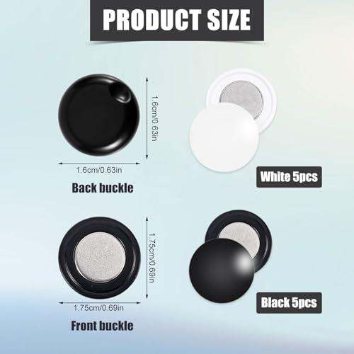 10 Pairs Magnetic Race Bib Clips - color: black + white
