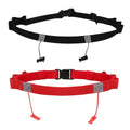 2Pcs Race Number Belt Race Bib Belts with 6 Energy Gel Loops for Marathon Triathalon Running No Safety Pins Required (Black/Red) - color: Black&Red