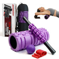 5 in 1 Foam Roller Set High Density Patented Foam Roller for Exercise - color: Violet