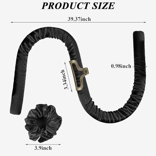 Rods Curlers Set Foam Hair Curlers for Short and Long Hair, No Heat Foam Rollers(Black) - color: Black
