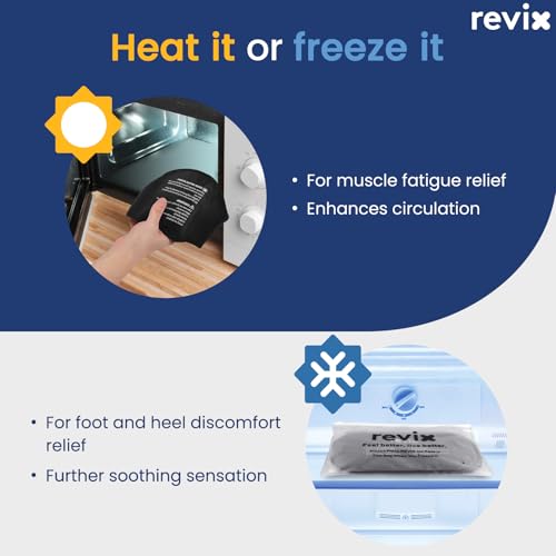 REVIX Heel Ice Pack Wrap for Plantar Fasciitis & Heel Spurs, Hot & Cold Gel